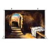 Loccor Fabric 9x6ft Empty Tomb Backdrop Christ Cross Crucifixion Resurrection