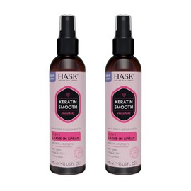 HASK Queratina Proteína 5 en 1 Acondicionador sin enjuague para todo tipo de cabello, seguro para color, sin gluten, sin sulfatos, sin parabenos, juego de 2 piezas de queratina