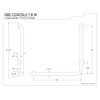 Kingston Brass GBL1224CSL8 24"x 24" L-Shaped Grab Bar - Left