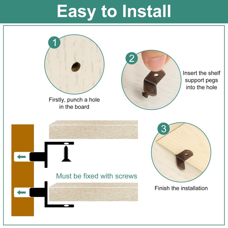 sourcing map 50Pcs Shelf Support Pegs, 5mm L-Shaped Bracket with