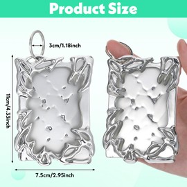 Ymapinc Electroplate Irregular Photocard Holder，ABS Material Frame A5 Photo Card Holder with Keychain High End Creative ID Badge Photo Card Sleeve with Binder