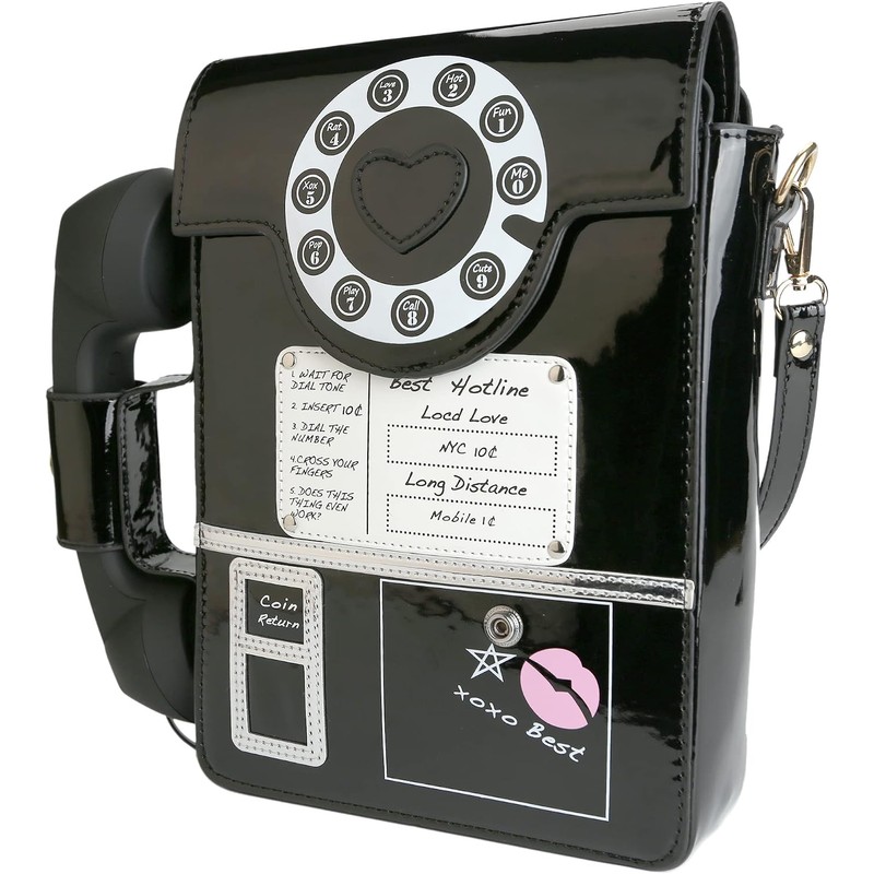 QiMing Bolso bandolera para teléfono de esfera retro, bolso de