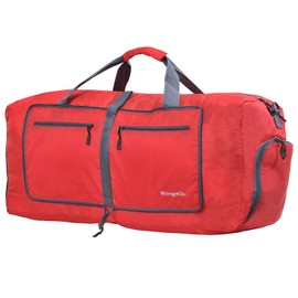 ehsbuy 60L Travel Bag Large Foldable Sports Bag Men Women with Shoe Compartment Pockets Waterproof Sauna Bag Travel Bag for Sports Holiday Gym Overnight, red