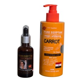 Mgc Pure Egyptian Carrot Lotion 300ml, Gluta A-c Zero Problem Serum
