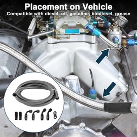 X AUTOHAUX an-4 Fuel Line Kit 5ft Vacuum Hose Automotive Fuel Hose with Adapters 1 Set