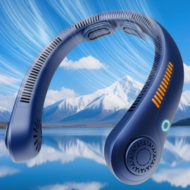 Portable Neck Fan - Neck Fans that Blow Cold Air Rechargeable, USB-C Battery Operated, Neckbrace, 5 Speeds, Bladeless Wearable Personal Cooler for Men Women, Sports, Gardening, Office, Travel, Camping