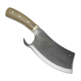 Brazilian Flame Rustic Butcher Knife - 8” High Carbon Steel Blade, Ultra Sharp, Full Tang Handle, Heavy Duty for BBQ, Butchering, Kitchen Use (KF-REF141-8)