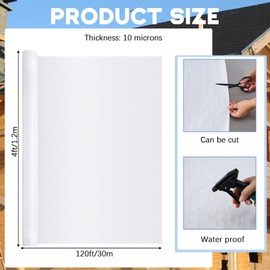 Maasechs 4 x 120 ft House Wrap Durable Weather Barrier House Wrap Reliable and Long-Lasting, White