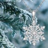 Snowflake Necklace for Women Sterling Silver Winter Snowflake Pendant Necklace