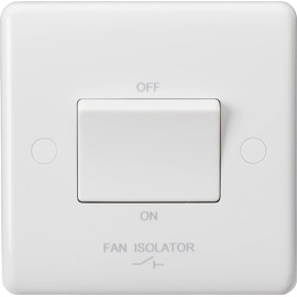 Knightsbridge CU1100 Curved Edge 10 A 3 Pole Fan Isolator Switch, White