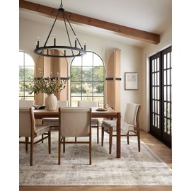 Loloi Magnolia Home by Joanna Gaines Millie Collection MIE-01 Silver/Dove 5'-3" x 7'-6", .25" Pile Height, Area Rug