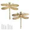 BTSKY Pack of 2 Decorative Dragonfly Solid Brass Drawer Knobs