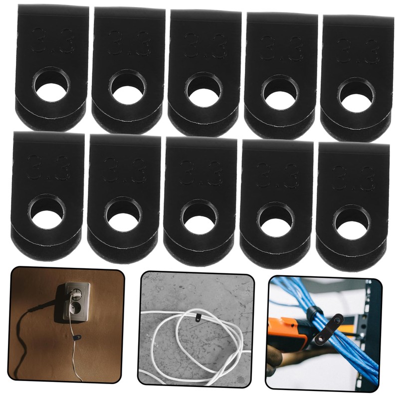 Ciieeo 1000pcs Cord Fasteners Clips for Wire Management Plastic Cable