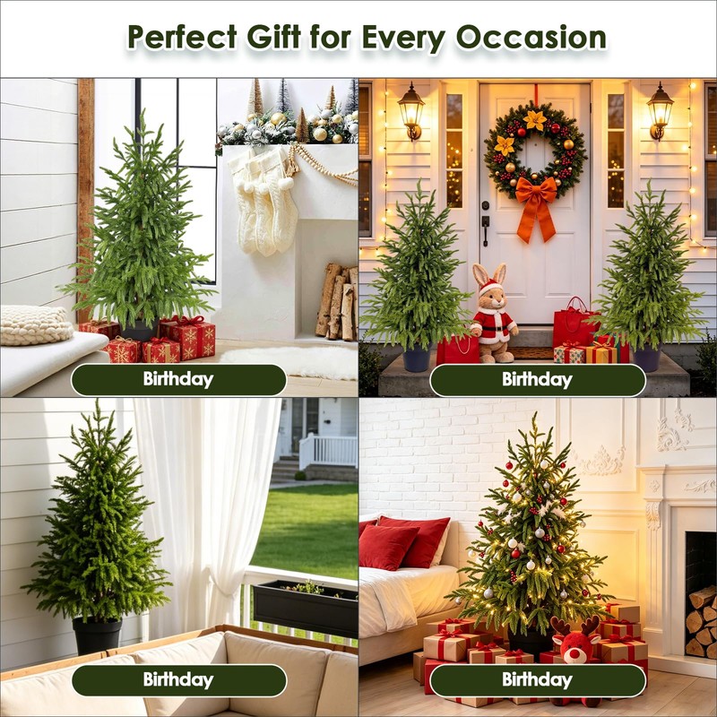 Artificial Norfolk Christmas Pine Tree 3Ft for Indoor and Outdoor