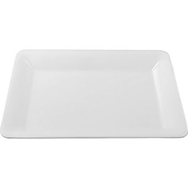 Bluesky Trading White Plastic Rectangular Serving Tray (10"x 14") - Pack of 1 - Classy Design, Perfect Serving Platter For Weddings, Birthday Parties, Entertaining, Catering Events, Home Use, & More