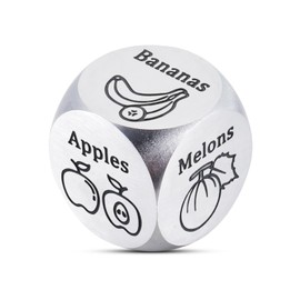 Steel Food Decision Dice, Fruit Dicer, Funny Food Dice, Date Night Gifts for Couples, Anniversary Wedding Gifts for Him Her, Husband Gifts from Wife, Funny Gifts for Women Men, 6 Sided Dice Game