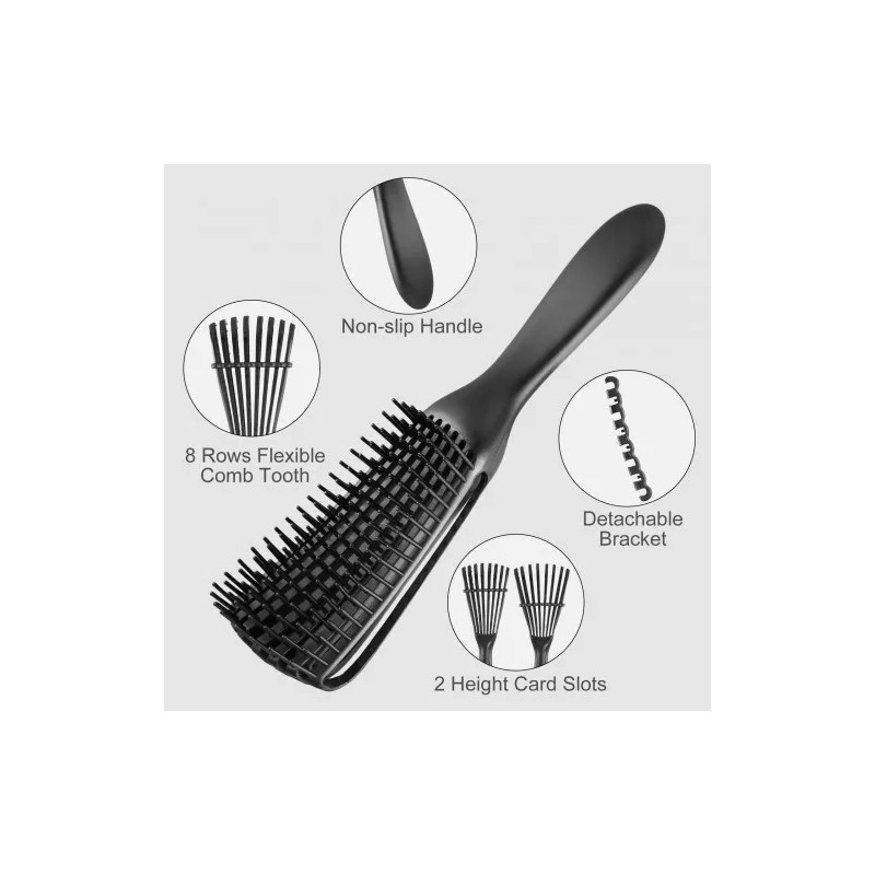 Kit Completo 12pzs Peines Y Cepillos Profesionales Color Negro
