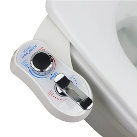 ELCARE Bidet AMI910- Hot and Cold Water Bidet Attachment for Toilet - Self Cleaning Dual Nozzles(Frontal & Rear Wash) - Non-Electric Mechanical Bidet Toilet Attachment