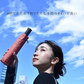 Waterfront U355-0811LP1-BD Folding Umbrella, LESS IS MORE Series, Quick Shut, Automatic Open/Close, Folding, Ice Pink, 21.7 inches (55 cm), Anyone Can Quickly Fold Up Cleanly, Shape Memory Function,