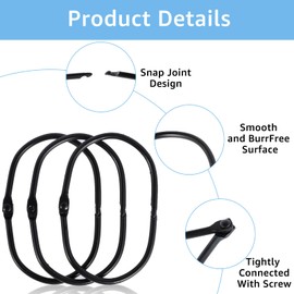 Syhnkzj 24 Pcs Shower Curtain Rings Rust Proof Iron Shower Curtain Hooks Black/Silver Oval Shower Curtain Rings Multipurpose Snap Joint Shower Curtain Hooks for Bathroom Shower Rod Less or Equal to 1.