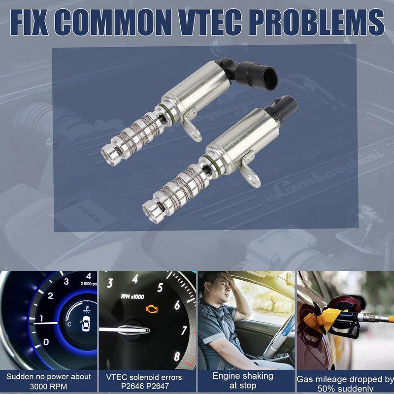 HZENNVIX 24355-2E100 24375-2E100 LH&RH Engine VVT(Variable Valve Timing) Solenoid 2Pcs