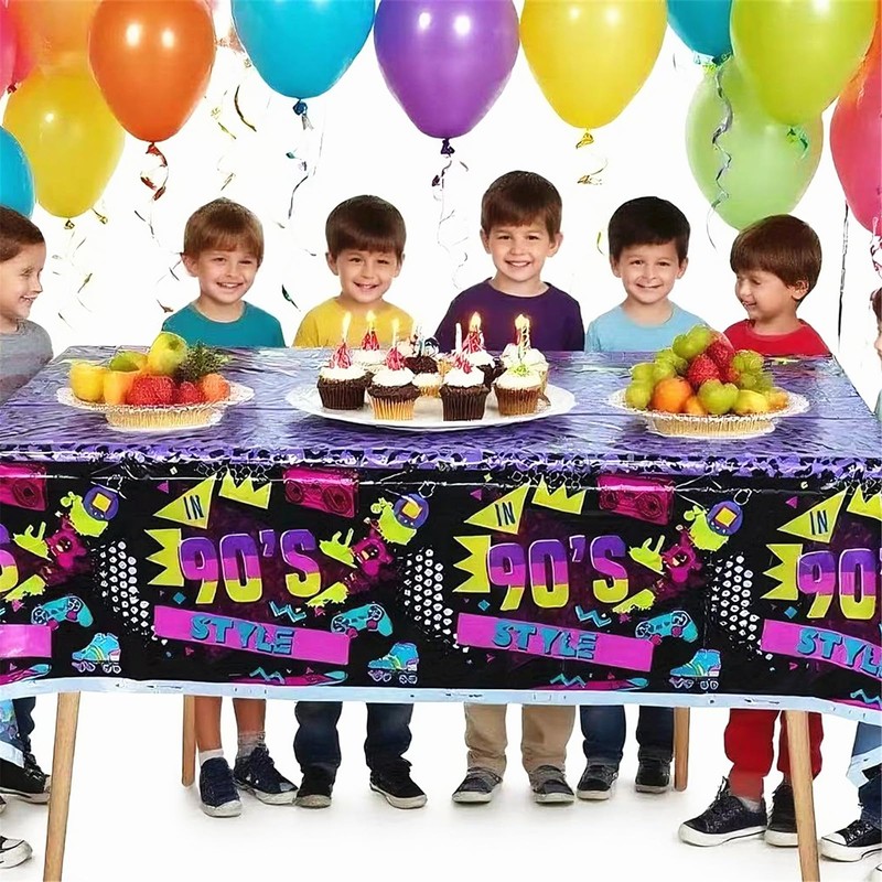 3pcs 80s 90s Birthday Party Set Supplier, Black Old Style