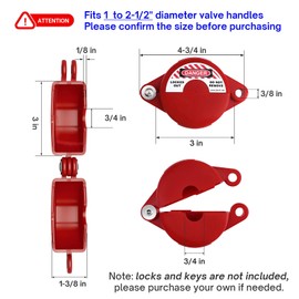 TAEGIQI Gate Valve Lockout Device,2 Pack Outdoor Faucet Lock for 1 to 2-1/2 inch Diameter Gate Valve Handles for Outdoor Hose Bib/Faucet Knob/Propane Tank