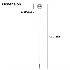 Waterstone Stainless steel Cocktail Picks, Professional 4" Fruit Stick Toothpicks(Set of 12)