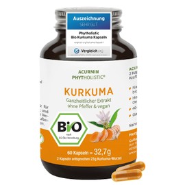 Organic Turmeric Capsules – 40 times Organic Availability without Pepper – Comparison Winner 2020 – C14 Certified 60.00