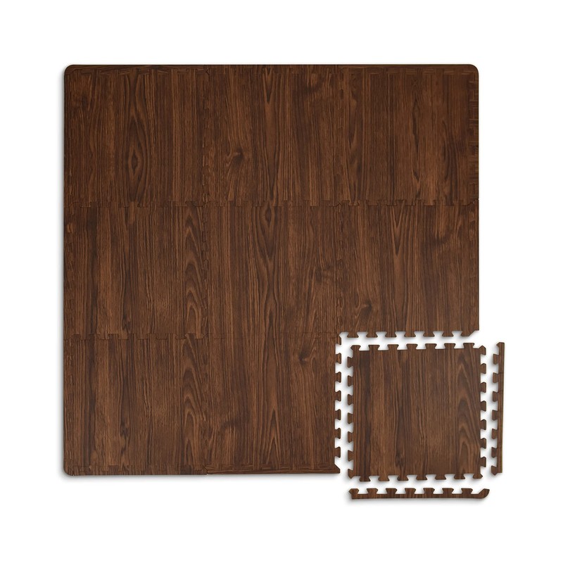 FloorPops Brown Craftsman Interlocking Floor Tiles, FP3593