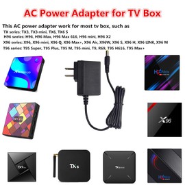 AC Power Supply for TV Box - Original US Plug for Android TV Box AC Power Adapter Wall Charger Cable Cord AC 100-240V to DC 5V 2A Power Supply DC Connector Jack 5.5mm x 2.1mm (1)