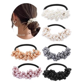 Faux Pearl Decorated Hair Tie, Casual Simple High Stretch All Match Hair Scrunchie for Women, Daily Use Clean Girl Outfit Hair Accessories, High Elastic Ponytail Holder for Teen Girl