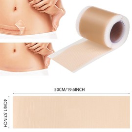 Silicone Scar Sheets 1.57" x 19.68" Silicone Skin Patches C Section Recovery Extra Long Silicone Scar Tape Scar Removal Strips Tummy Tuck Tape for Acne Scars C-Section Keloid