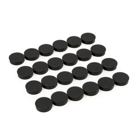 Bullseye Office 24 Round Black Fridge Magnets, Button Shaped, Small Colorful Magnetic Discs for Kitchen, Cabinet or Classroom, Perfect Whiteboard Supplies for Teachers (Black)