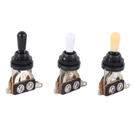 3PCS 3 Way Guitar Toggle Switches Black White Cream Tips Electric Guitar Switches (Black)