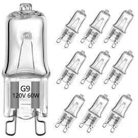 AHEVO G9 JCD 60Watt 120 Volt T4 JD Type Halogen House Hold Light BulbCrystal Clear Lense Hanging Pendant Accent Type Spot Down Lamp Chandelier Sconce Fixture Lighting, 10 Pack