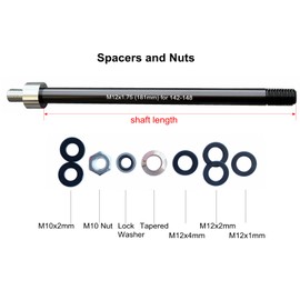 ODIER Bike Trailer Hitch Thru Axle Adapter 12mm with 1.0/1.5/1.75 Thread Pitch Shaft Length from197 to 229mm Compatible with E-Bike and Fat Bikes (M12x1.5(220-229mm))