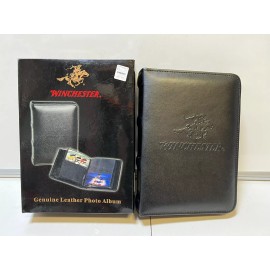 Winchester @ NIB NEW Winchester Hunting Fishing Photo Album 4x6" Black Genuine Leather
