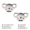 Monkimau Girls' Koala Stud Earrings Made of 925 Sterling Silver