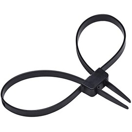 10 PCS Heavy Duty Strong 250-lb Police Zip Tie Handcuff Nylon Double Locking Cuffs Disposable Black Plastic Cable Tie, 27.5" Long