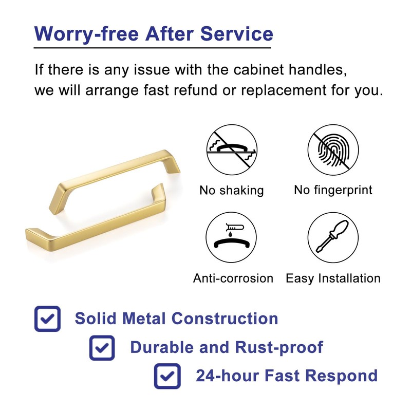 ASKANO 10 Pack 6-1/4 Inch Hole Centers, Brushed Gold Cabinet