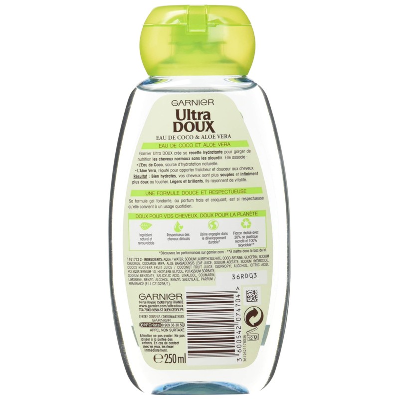Garnier Ultra DOUX Coconut Water Shampoo Aloe Vera 250 ml