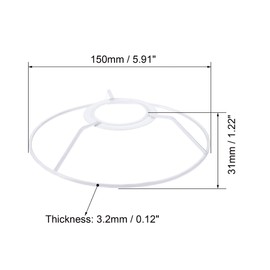sourcing map Lamp Shade Ring, 150mm Dia. Lampshade Holder Frame Ring for E26/E27 Lamp Socket, Baked Coating Iron 2 Set