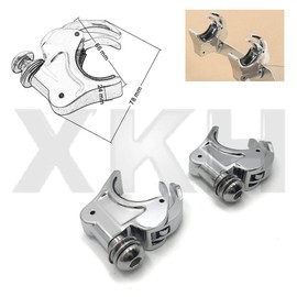 SMT- 2X Chrome 39mm Forks Quick Release Windshield Clamps Compatible With H-D Dyna Sportster [B07NVXH51H]