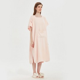 Sauna bath shower gown soft one piece sleep gown pink