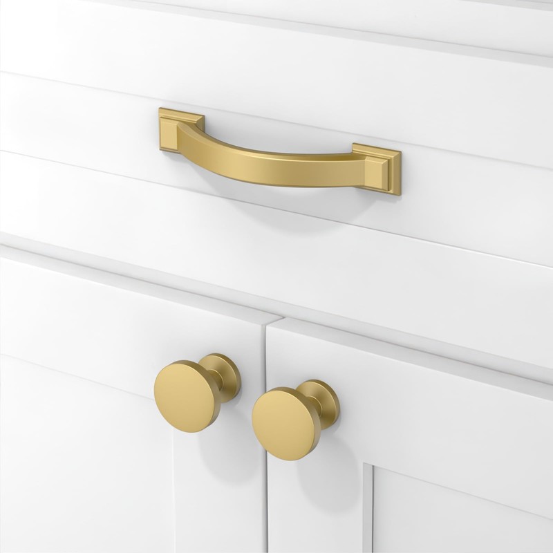 Asimerdeco 10 Pack Brushed Gold Cabinet Pulls 3 Inch(76mm) Kitchen