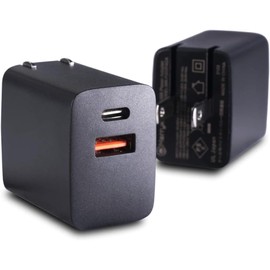 Cool Mobile USB Charger, Outlet, Rapid Charger, 2 Ports, USB-A, USB-C PD&QC3.0 Compatible, PSE Certified, Compact, 20W