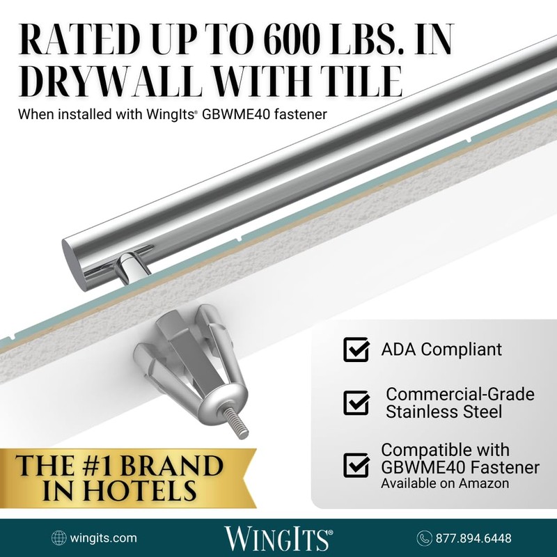 WingIts Modern Elegance Grab Bar 1.25 in OD X 24