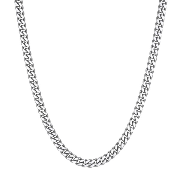 VEXXS Men's Gold Chain Flat Cut,18K Real Gold Plated Cuban