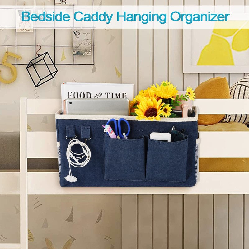 Loghot Bedside Caddy/Bedside Storage Bag Hanging Organizer for Bunk and
